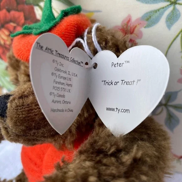 NWT TY Attic Treasures Esmeralda the Witchy Bear and Peter the Pumpkin Bear - Picture 3 of 5